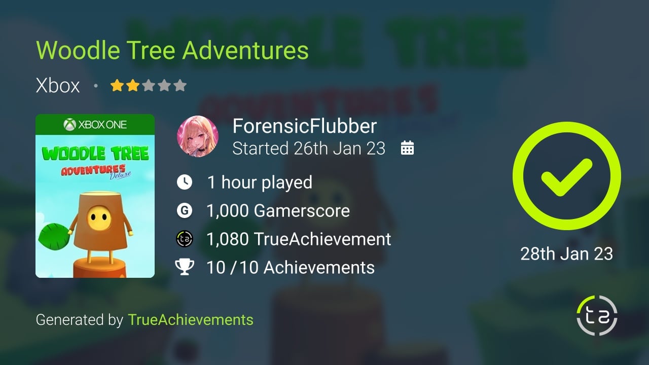 Woodle Tree Adventures achievement summary